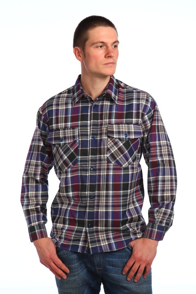 Рубашка мужская (фуле), размер 46, ворот 39