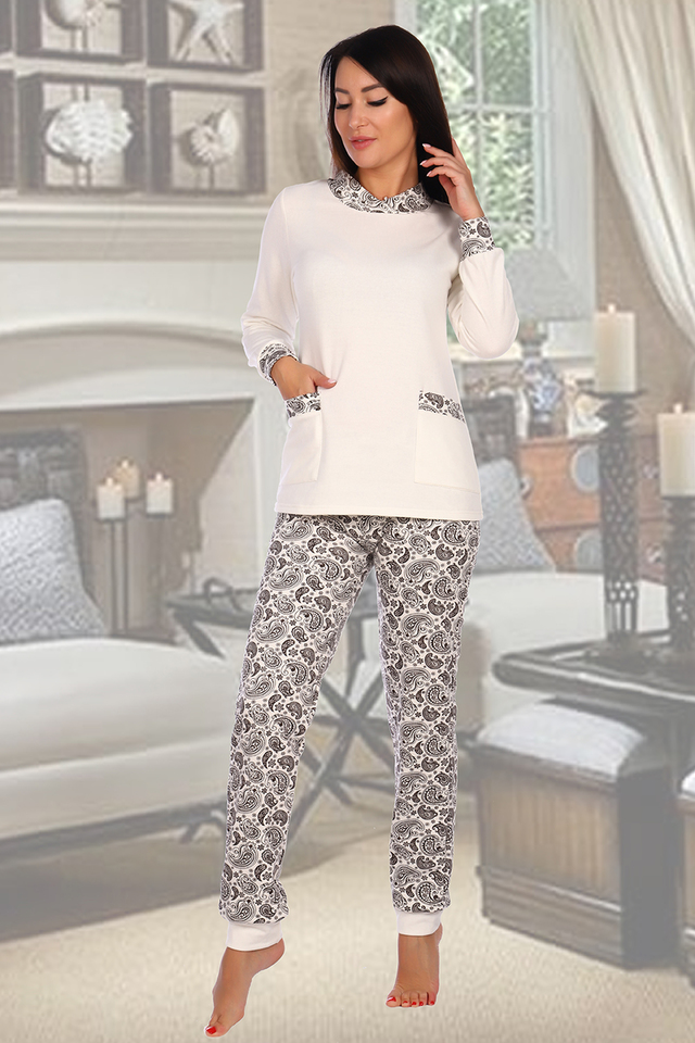 Пижама с брюками Шева (футер) размер 46