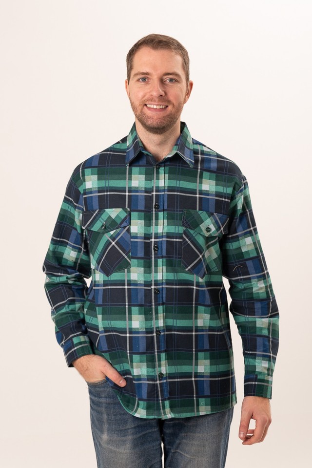 Рубашка мужская (фланель), размер 50, ворот 41